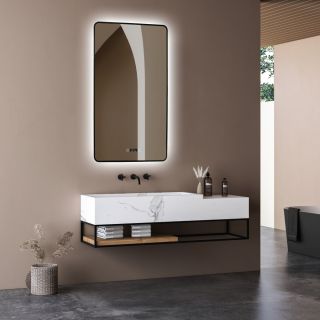 Зеркало с подсветкой ABBER See AG6114SWHB 60см чёрный